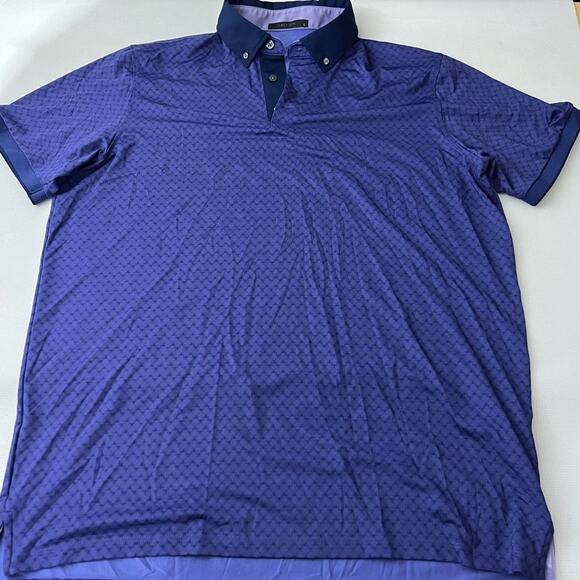 Greyson Polo Shirt Top Purple Print Men Size Large - Picture 10 of 11